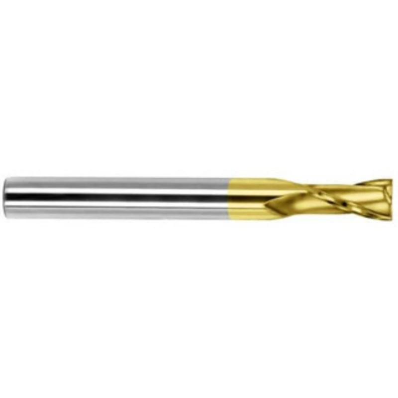 KYOCERA SGS 1/2, 1 LOC, 1/2 Shank Diam, 4-1/2 OAL, 2 Flute, Solid Carbide Square End Mill Single End, TiN Finish, Spi...